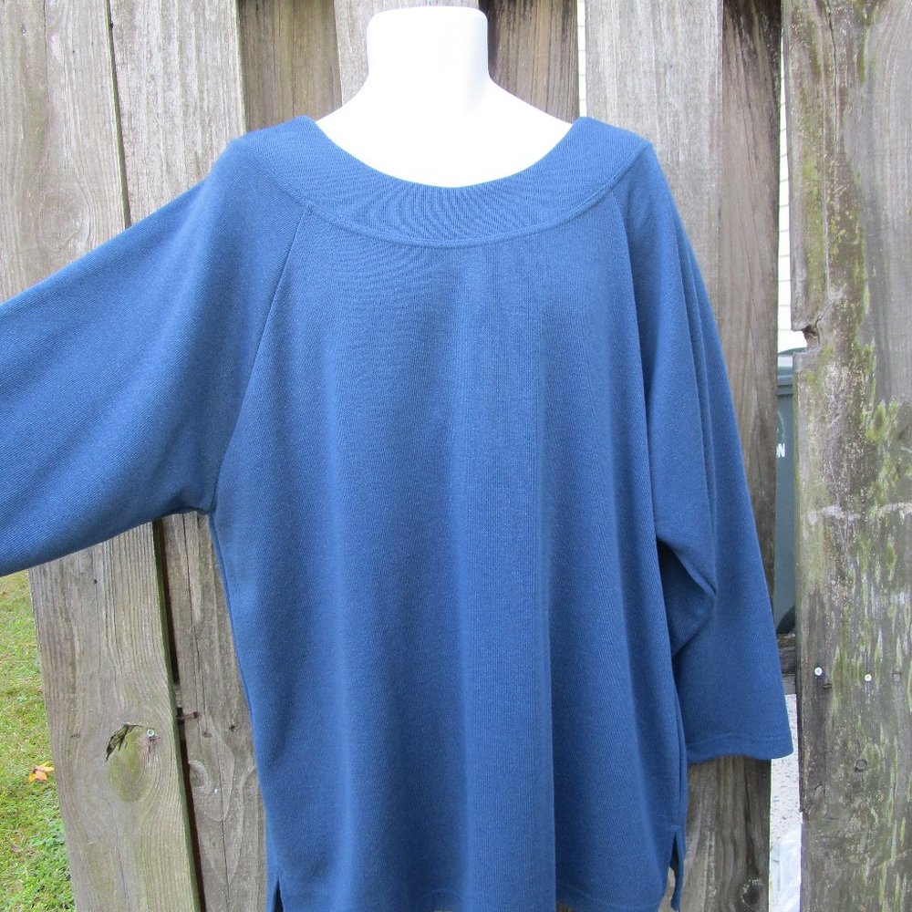Adrian Jordan Vintage Sweater Dress 18/20 Old Stock Tags Blue New with tags - Picture 2 of 6